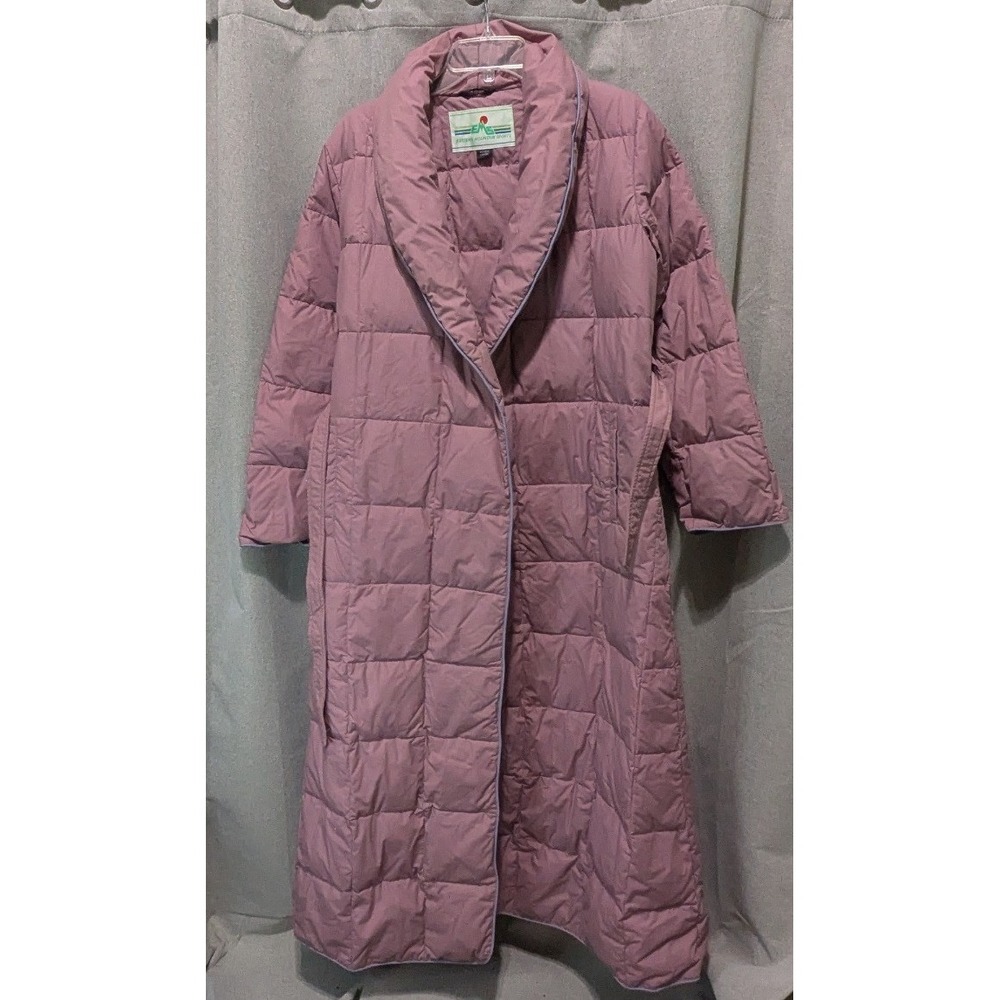 Eastern Mountain Sports Down Robe Women Large Purple Good Vintage Quilted Puffer